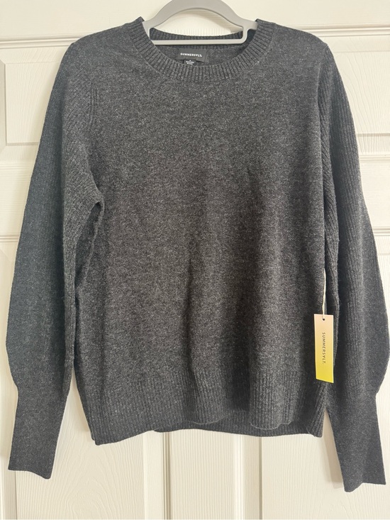 summersalt Sweaters - NWT Summersalt Merino Wool Cashmere Sweater Charcoal Gray Balloon Sleeve S